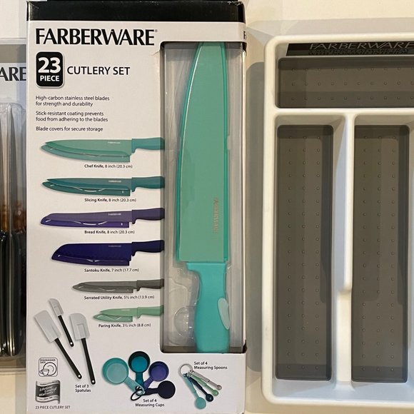 Faberware Color Series 23 pce. Cutlery Set Drawer Organizer,&6-Piece Tri - Picture 13 of 16